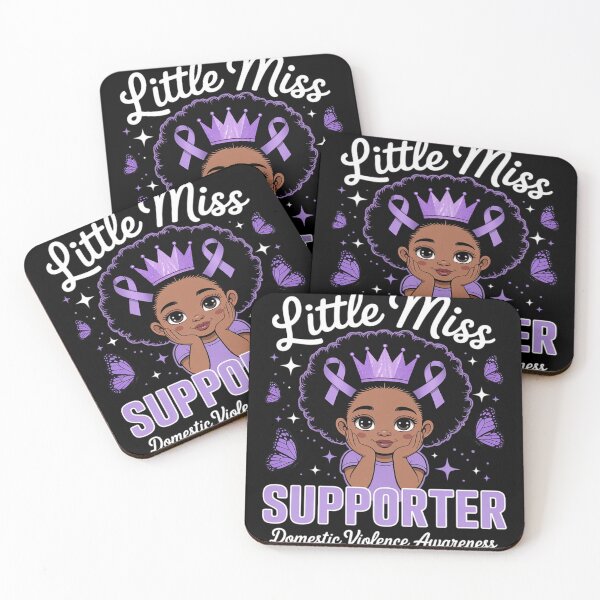 Item preview, Little Miss Supporter Domestic Violence Awareness Afro Girls designed and sold by HardcoreTour.