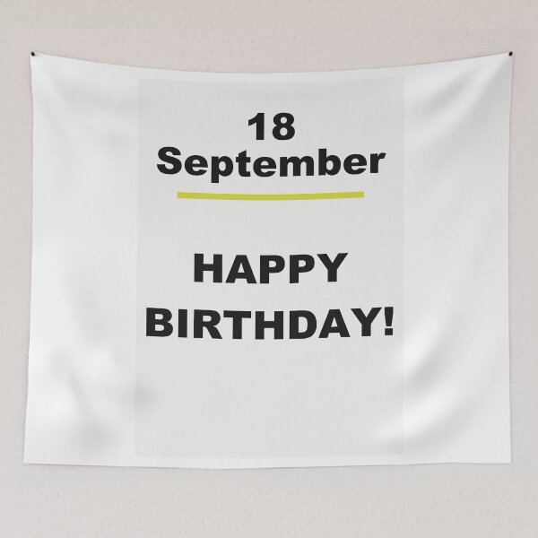 Item preview, Minimalist Happy Birthday Design — September 18 designed and sold by ariksworld.