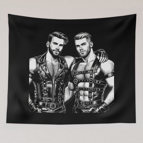 Item preview, Gay Leather Bar Pride "Sean & Hank" San Francisco Pride Graphic Design designed and sold by ItsAKinkThing.