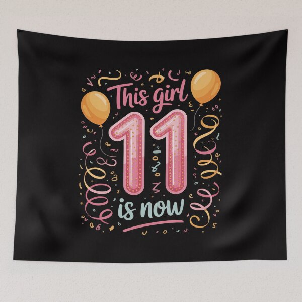 Item preview, 11th Birthday This Girl Is Now 11 Eleven Year Old Bday Girls designed and sold by Minoloinan.
