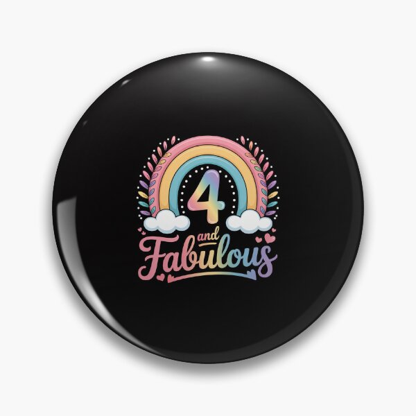 Item preview, 4 and Fabulous Rainbow Four Year Old Girls BDay designed and sold by Minoloinan.
