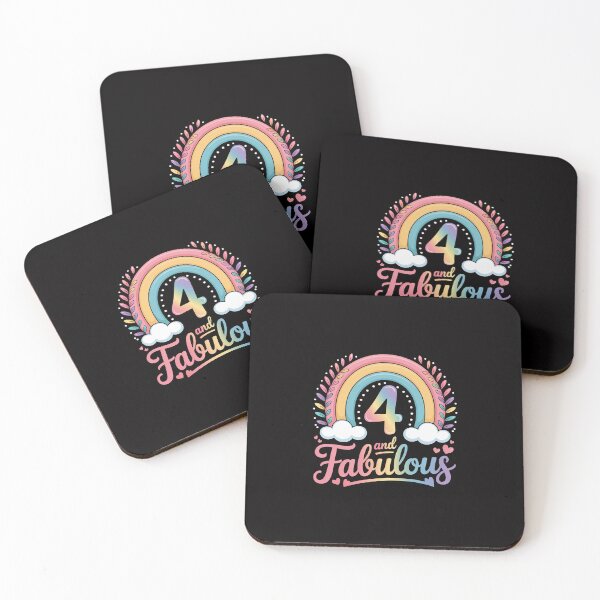 Item preview, 4 and Fabulous Rainbow Four Year Old Girls BDay designed and sold by Minoloinan.