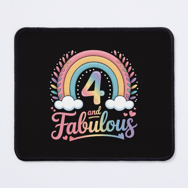 Item preview, 4 and Fabulous Rainbow Four Year Old Girls BDay designed and sold by Minoloinan.