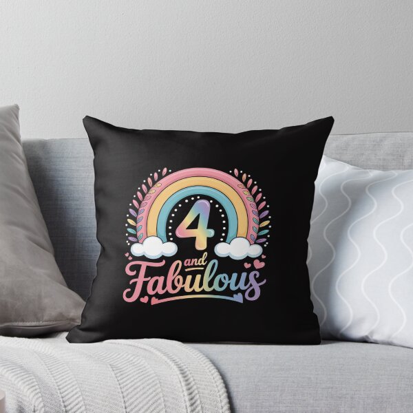 Item preview, 4 and Fabulous Rainbow Four Year Old Girls BDay designed and sold by Minoloinan.
