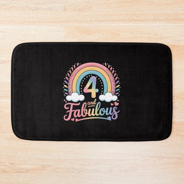 Item preview, 4 and Fabulous Rainbow Four Year Old Girls BDay designed and sold by Minoloinan.