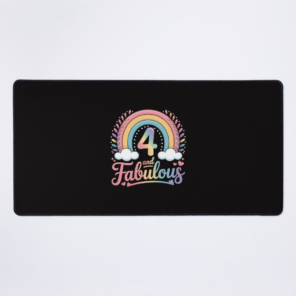 Item preview, 4 and Fabulous Rainbow Four Year Old Girls BDay designed and sold by Minoloinan.