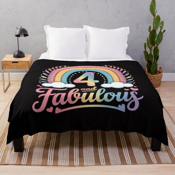 Item preview, 4 and Fabulous Rainbow Four Year Old Girls BDay designed and sold by Minoloinan.