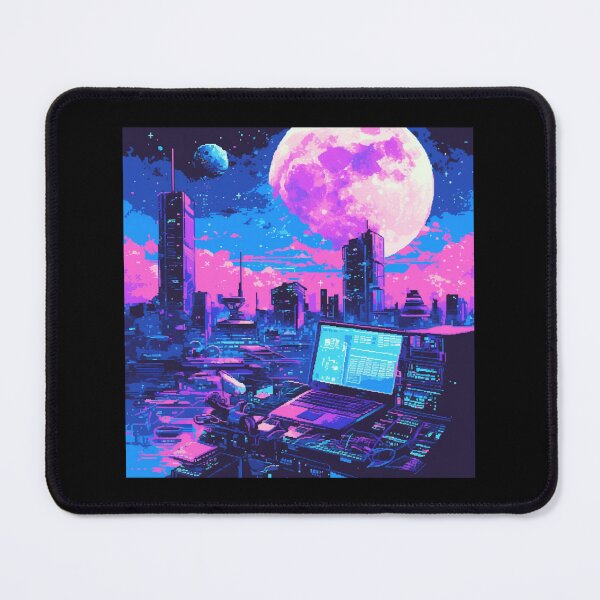 Item preview, Cyberpunk 2077 Inspired Neon City / Futuristic Dystopian Skyline / Sci-Fi Pixel Art / Retro-Futuristic World designed and sold by SMARTKIT  DESIGNAGENCY.