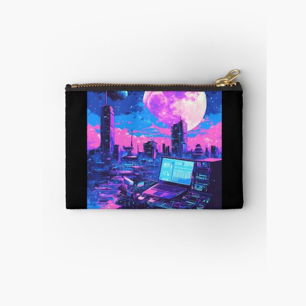 Item preview, Cyberpunk 2077 Inspired Neon City / Futuristic Dystopian Skyline / Sci-Fi Pixel Art / Retro-Futuristic World designed and sold by SMARTKIT  DESIGNAGENCY.