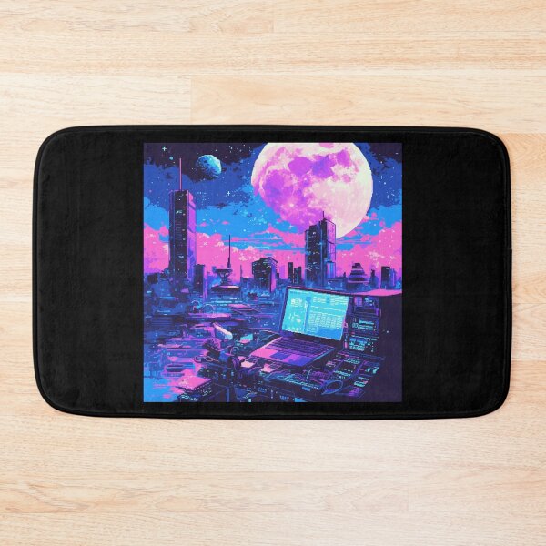 Item preview, Cyberpunk 2077 Inspired Neon City / Futuristic Dystopian Skyline / Sci-Fi Pixel Art / Retro-Futuristic World designed and sold by SMARTKIT  DESIGNAGENCY.