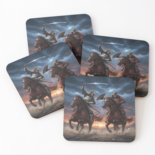 Item preview, Storm Riders – Samurai Warriors Charging into Battle designed and sold by Mori-no-Akari.