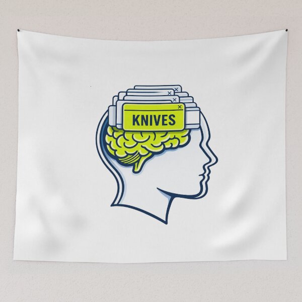 Item preview, Sharp Mind Concept distracted by knives designed and sold by w66aboo.