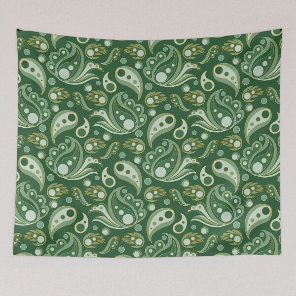 Item preview, Deep Green Mod Paisley designed and sold by Home Cyn Home.