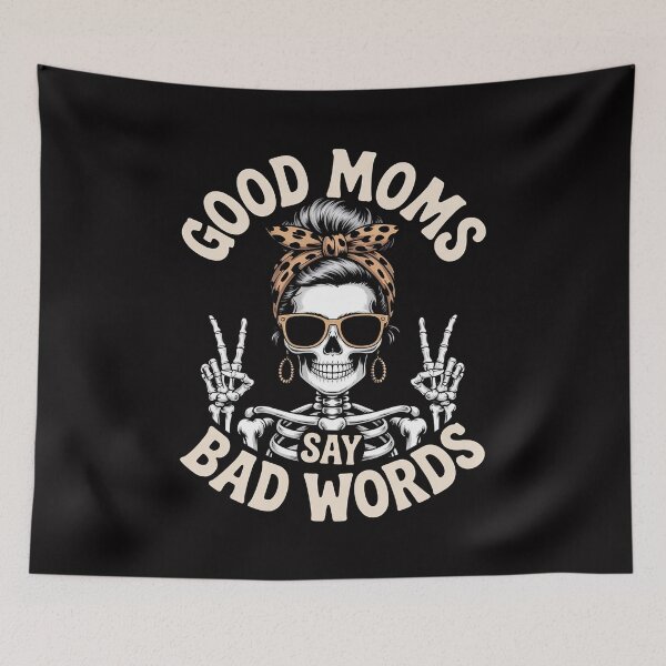 Item preview, Good Moms Say Bad Words Messy Bun Mom Skeleton Leopard designed and sold by Minoloinan.