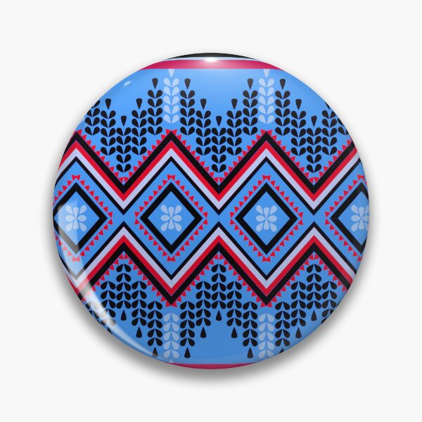 Item preview, Thai ethnic style pattern - blue & red waves designed and sold by Sukjai@Design.