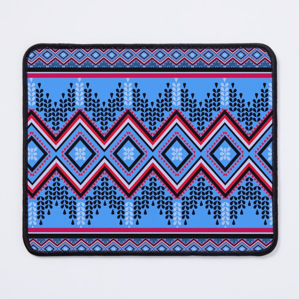 Item preview, Thai ethnic style pattern - blue & red waves designed and sold by Sukjai@Design.