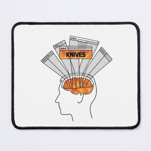 Item preview, Cutting Thoughts – Minimalist Brain distracted by knives designed and sold by w66aboo.