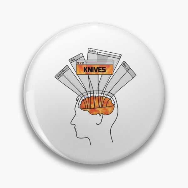 Item preview, Cutting Thoughts – Minimalist Brain distracted by knives designed and sold by w66aboo.