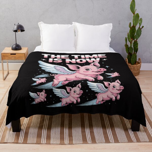 Item preview, The Time Is Now Flying Pig Magical Sky Bacon Pig Lover designed and sold by Minoloinan.