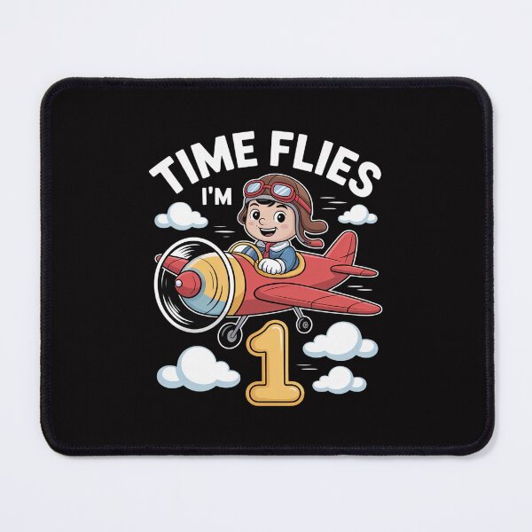 Item preview, Time Flies I'm 1 1st Birthday Airplane Pilot Flying designed and sold by Minoloinan.