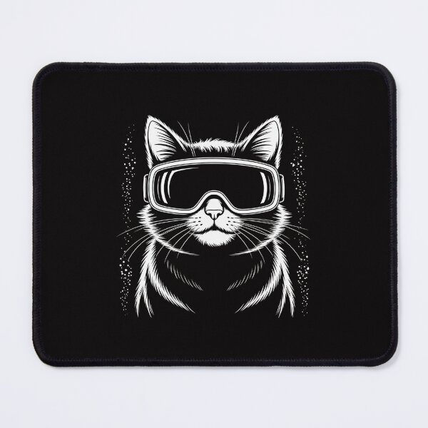 Item preview, Minimalist Line Art Gamer Cat in VR Headset Virtual Reality designed and sold by Minoloinan.