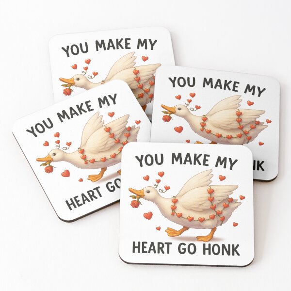 Item preview, You Make My Heart Go Honk Cute Goose Valentine Love designed and sold by Clinomania Art.