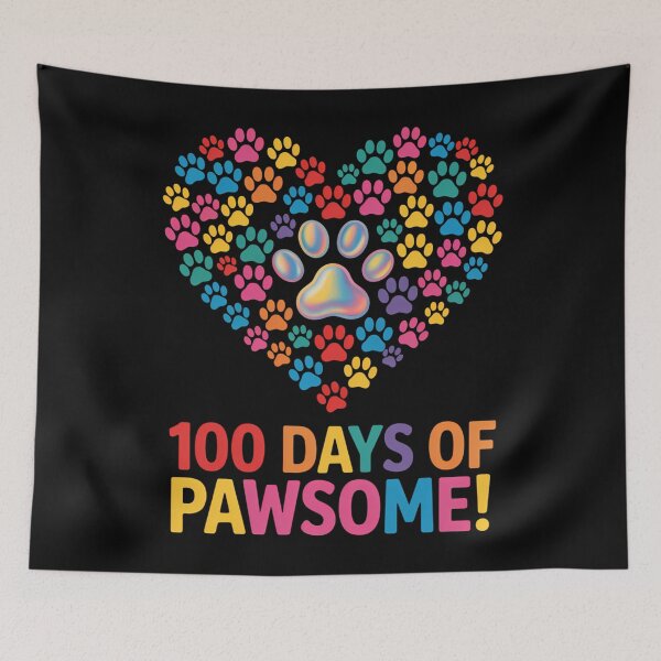 Item preview, 100th Day Of School  Cat Dog Paws designed and sold by comptorasunfia.