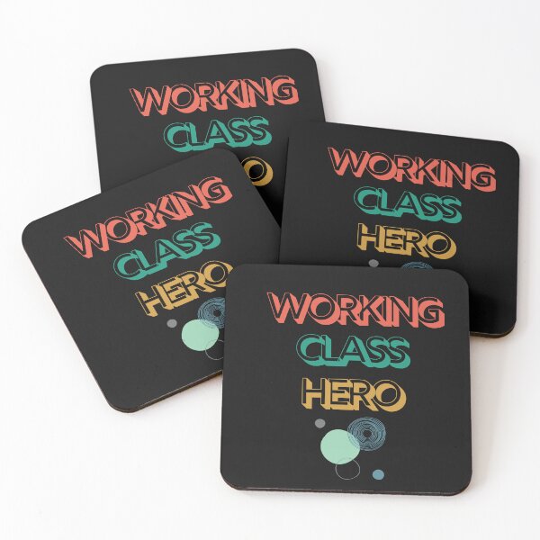 Item preview, Working Class Hero – Retro Text T-Shirt / Gen X Nostalgia Tee designed and sold by DCStriker2021.