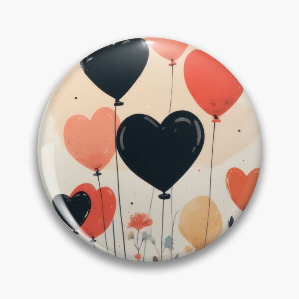 Item preview, Heart-shaped balloons over a flower meadow designed and sold by Mianku | Für das Leben.