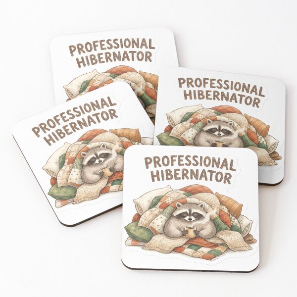 Item preview, Professional Hibernator Sleepy Raccoon Cozy Winter designed and sold by StickyGuys.
