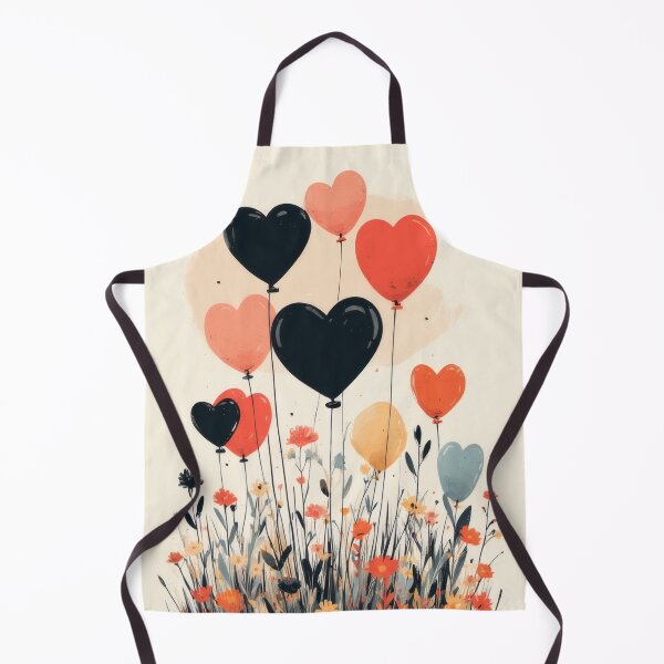 Item preview, Heart-shaped balloons over a flower meadow designed and sold by Mianku | Für das Leben.