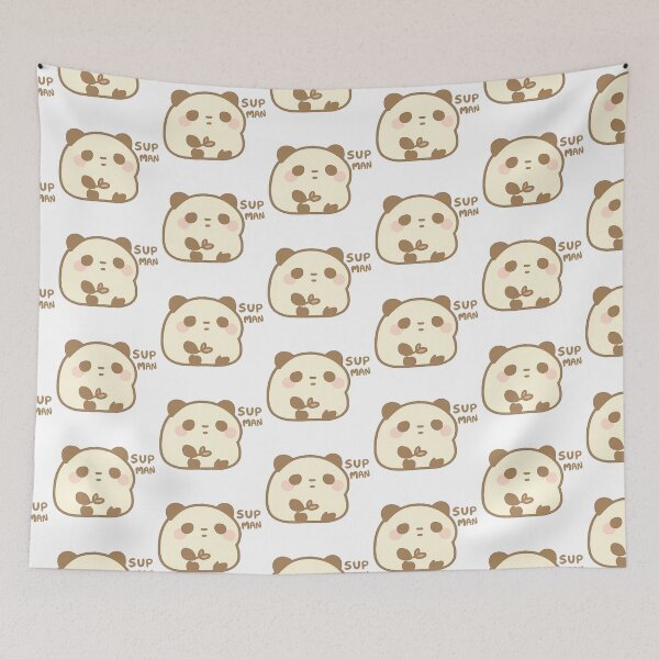 Item preview, Kawaii Mochi Panda Sup Man Sticker designed and sold by BluesSketchbook.