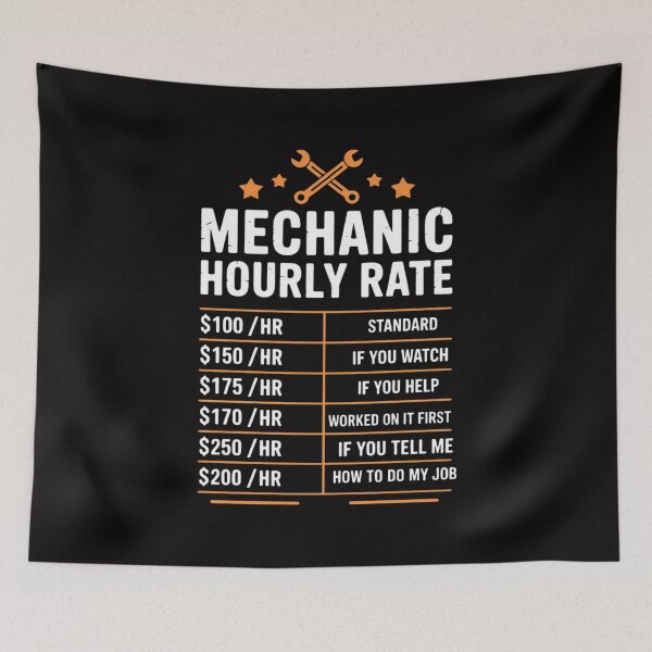 Item preview, Mechanic Hourly Rate Auto Car Mechanic Labor Rates designed and sold by demarioTTS.