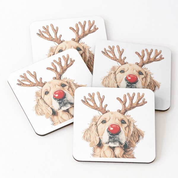 Item preview, Golden Retriever Reindeer Christmas designed and sold by SnorkleSupply.