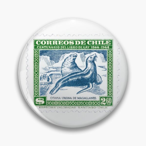 Item preview, Chile Seals Blue Green Vintage Postage Stamp designed and sold by red-amber65.