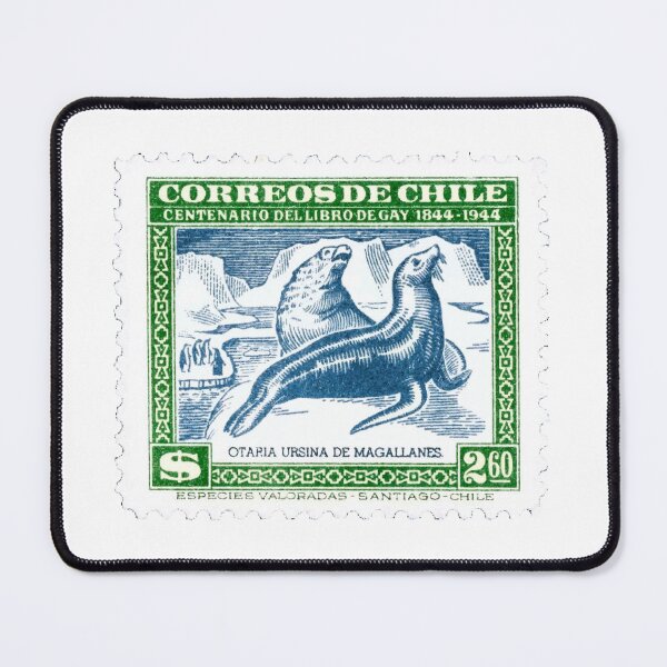 Item preview, Chile Seals Blue Green Vintage Postage Stamp designed and sold by red-amber65.