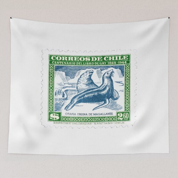 Item preview, Chile Seals Blue Green Vintage Postage Stamp designed and sold by red-amber65.