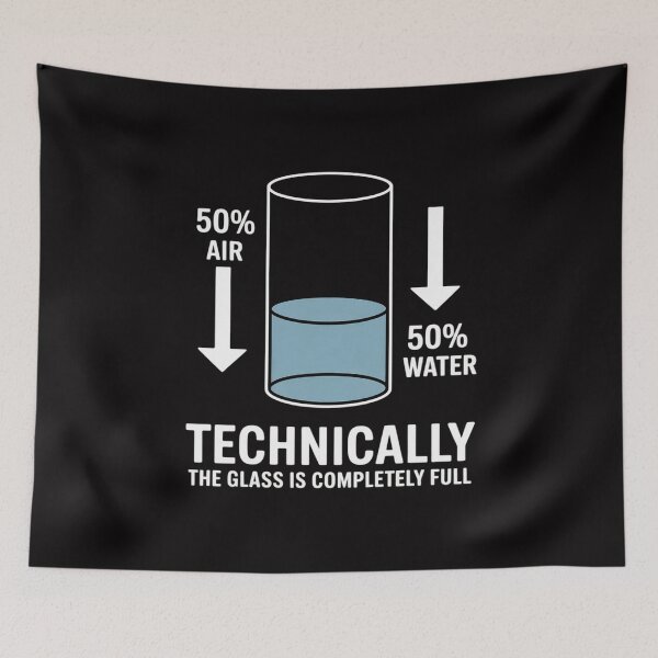 Item preview, Technically The Glass Is Full - Chemistry Humor Science designed and sold by demarioTTS.