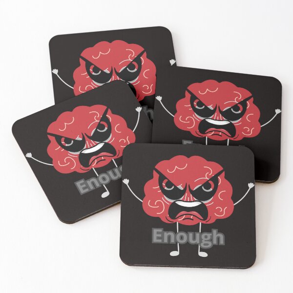 Item preview, Angry Cartoon Brain Saying “Enough” designed and sold by Tadeusz1.
