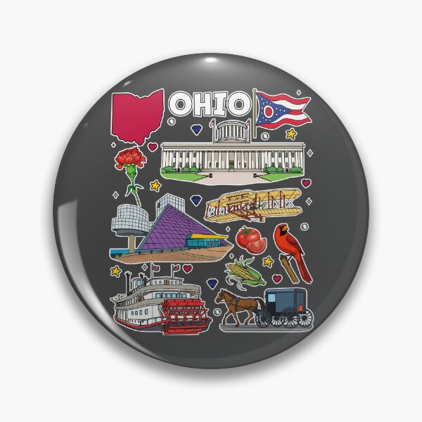 Item preview, Ohio Pride, Vintage State Map and Landmark Collection designed and sold by mashmosh.