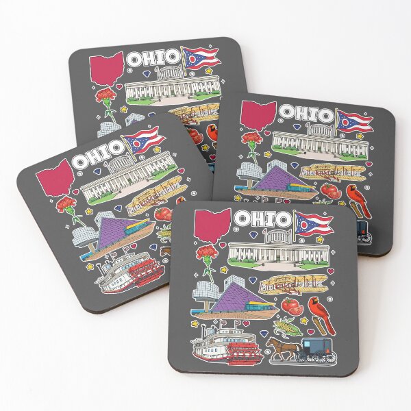 Item preview, Ohio Pride, Vintage State Map and Landmark Collection designed and sold by mashmosh.