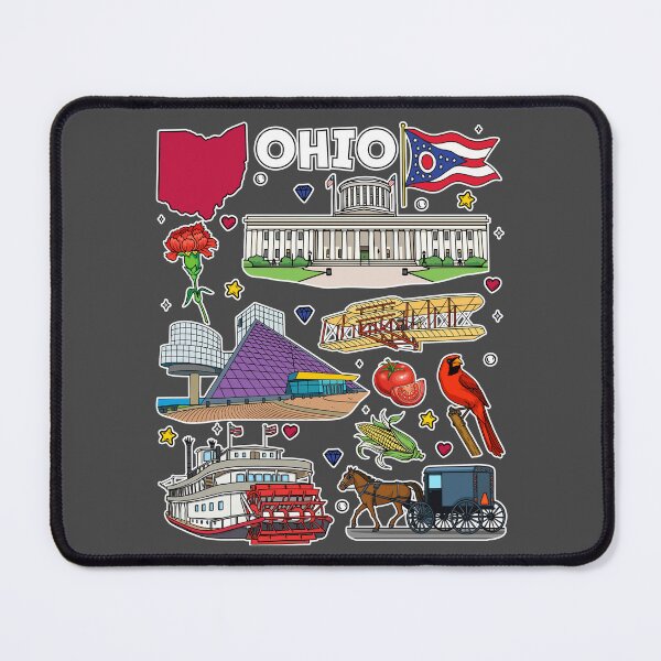 Item preview, Ohio Pride, Vintage State Map and Landmark Collection designed and sold by mashmosh.