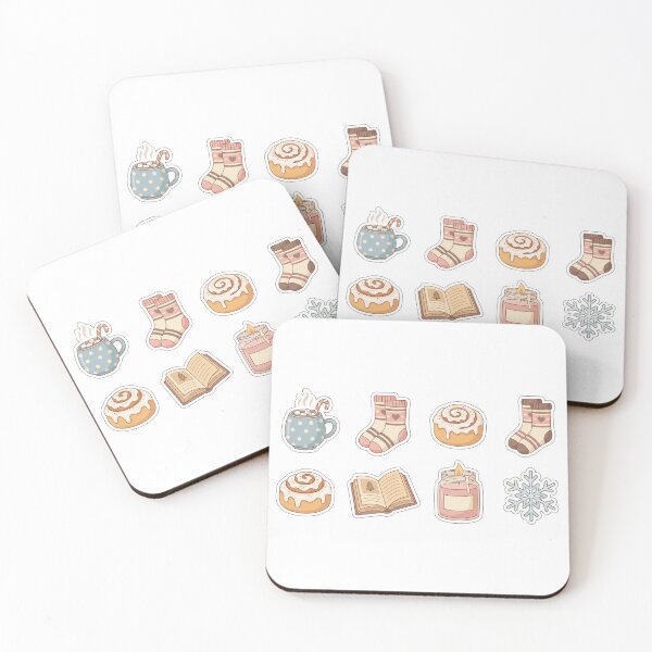 Item preview, Cozy Winter Aesthetic Sticker Pack - Hot Cocoa and Books designed and sold by BKPrintDesing.
