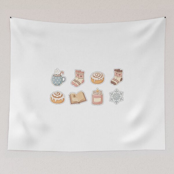 Item preview, Cozy Winter Aesthetic Sticker Pack - Hot Cocoa and Books designed and sold by BKPrintDesing.