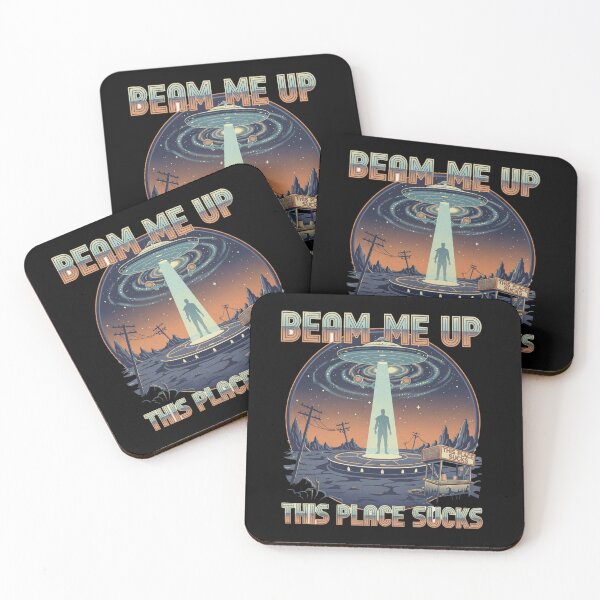 Item preview, Beam Me Up This Place Sucks - Funny Retro Sci-Fi Alien UFO designed and sold by MIMSCorneR.