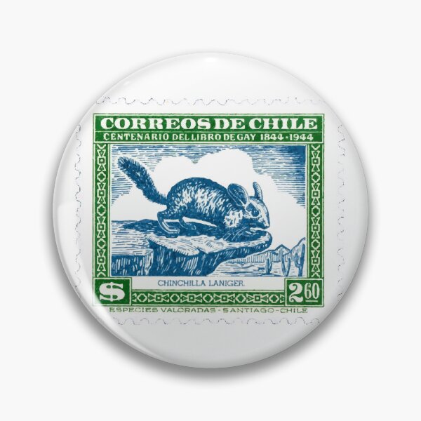 Item preview, Chile Chinchilla Blue Green Vintage Postage Stamp designed and sold by red-amber65.