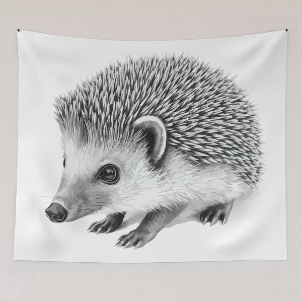 Item preview, Black European Hedgehog Drawing designed and sold by Petzzz.