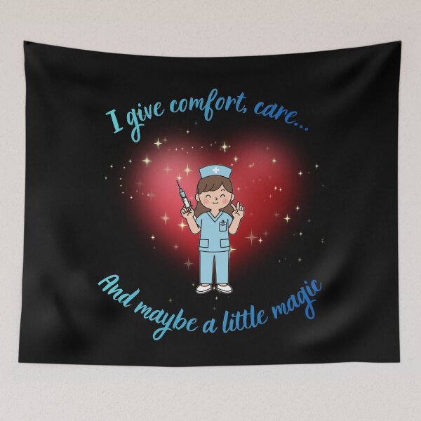 Item preview, Care, comfort & a little magic -Nurse ilustration with heart  designed and sold by MegiSmile.