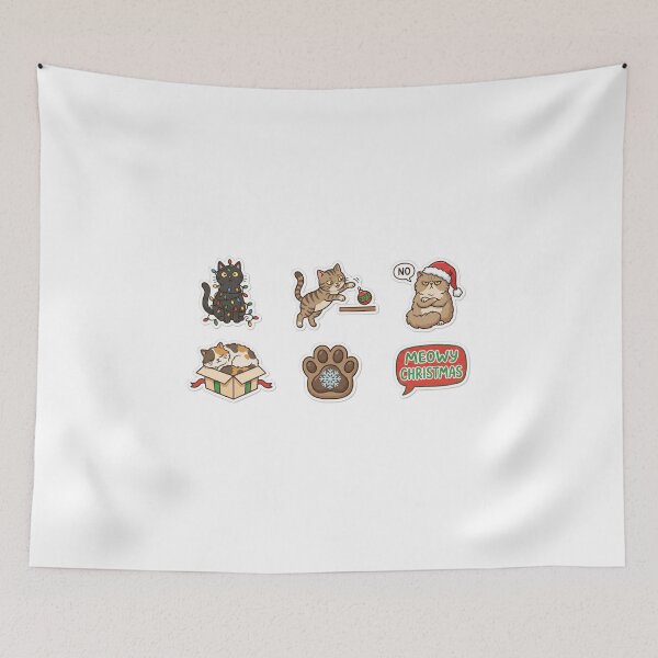 Item preview, Funny Grumpy Cat Christmas Chaos Sticker Pack designed and sold by BKPrintDesing.
