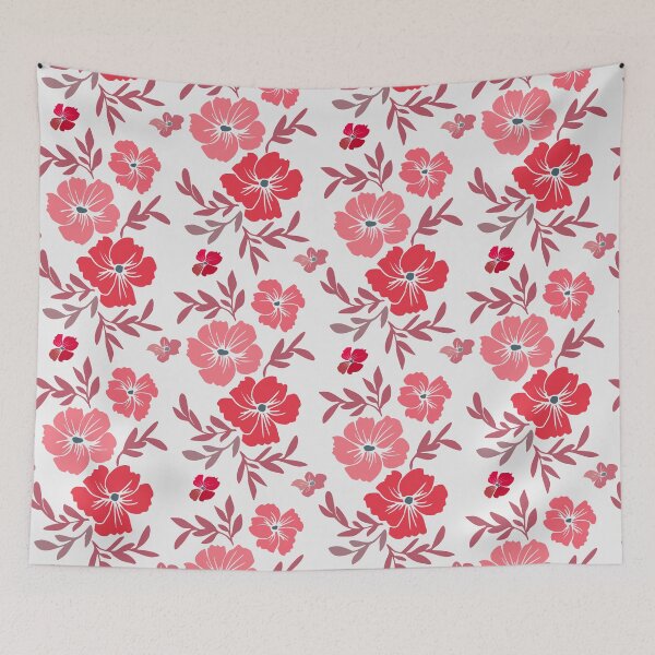 Item preview, Red And Pink Hand Drawn Floral Pattern designed and sold by mariamsol.